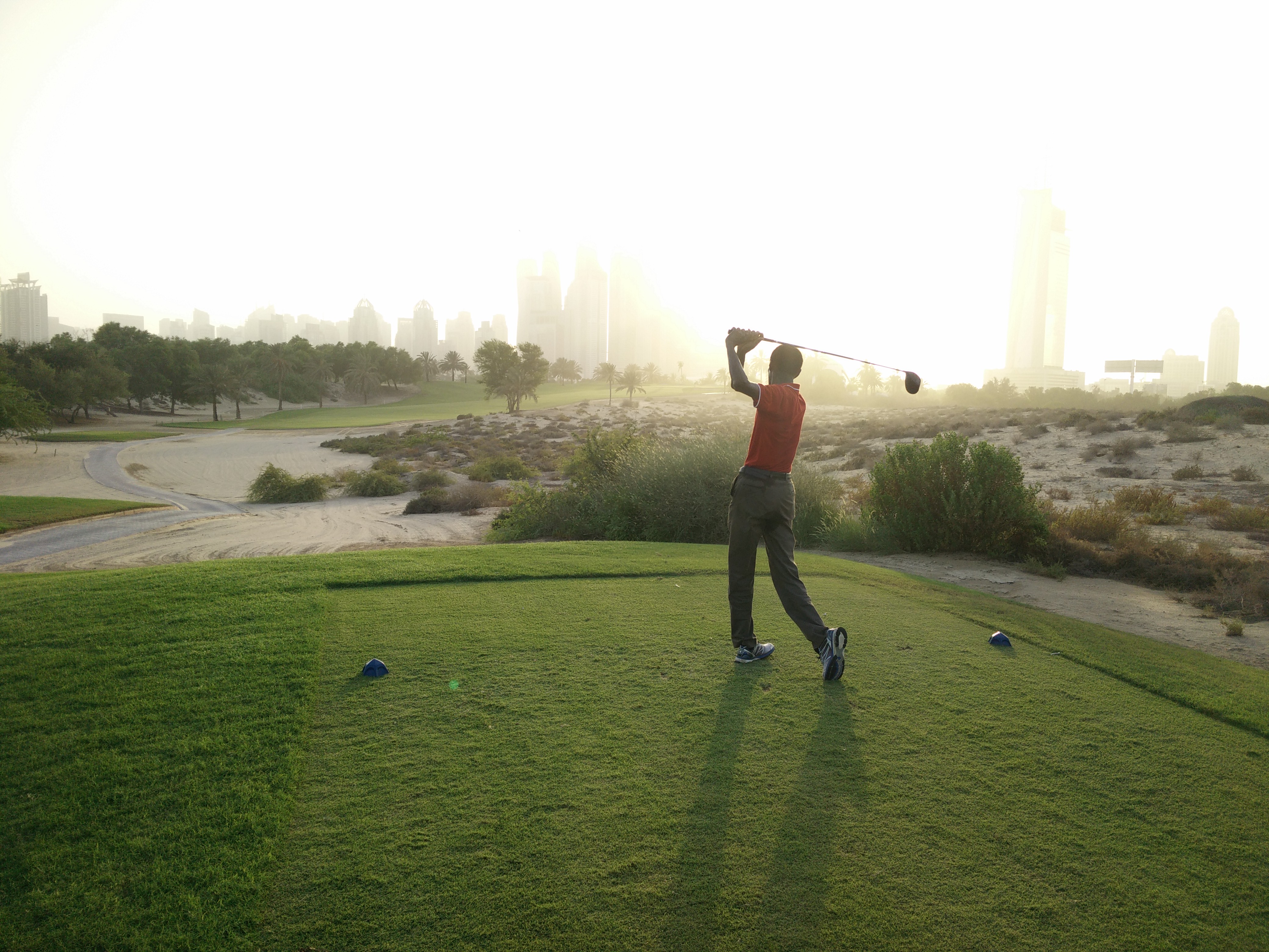 Aziz à l'Emirates Golf Club, Dubaï, août 2016.