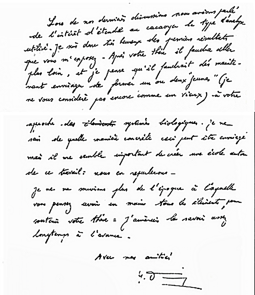 Extrait de lettre d’Yves Demarly à Philippe de Reffye en date du 14 janvier 1978